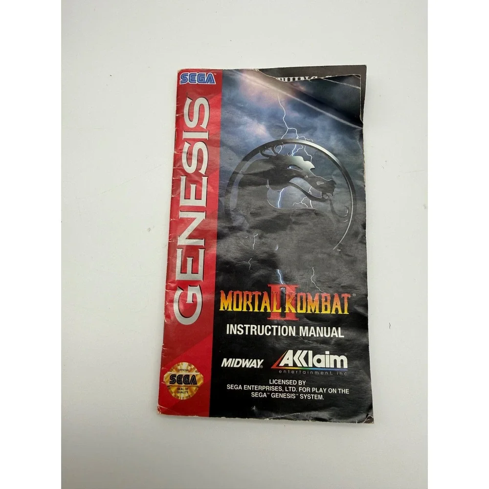 Mortal Kombat II Sega Genesis Game CIB Case Manual Midway Acclaim MK2 TESTED